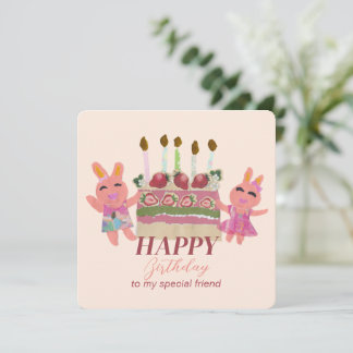 Cartão De Notas Berry Sweet Bunny Buddies