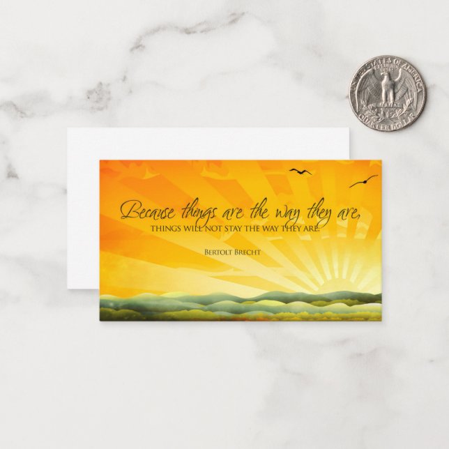 Cartão De Notas Bertolt Brecht Inspirational Cote "Mudança" (Frente/Verso In Situ)
