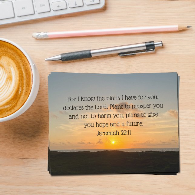 Cartão De Notas Bíblia Inspiracional Verse Jeremiah 29:11 Igreja (Criador carregado)