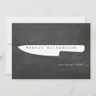 Cartão De Notas Big Chef Knife Logo 2 Chef, Catering Flat Notecard
