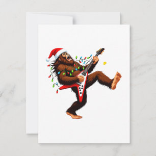 Cartão De Notas Bigfoot Sasquatch Guitarra Elétrica Natal 2026
