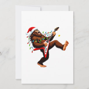 Cartão De Notas Bigfoot Sasquatch Guitarra Elétrica Natal 2026