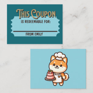 Cartão De Notas Bilhete de Presente Personalizado de Shiba Cake Re