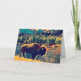 Cartão De Notas Bison no Parque Nacional Yellowstone