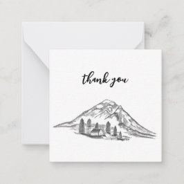 Cartão De Notas Black and white mountain note card