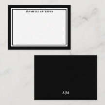 Black Border Minimalist Name Monogram