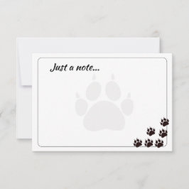 Cartão De Notas Black Cat Paw Prints Monogram Custom Just a Note 