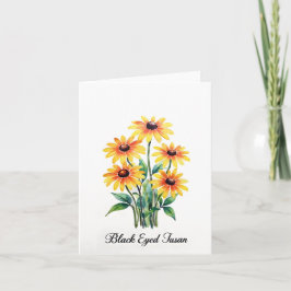 Cartão De Notas Black Eyed Susan Floral Blank Note Card