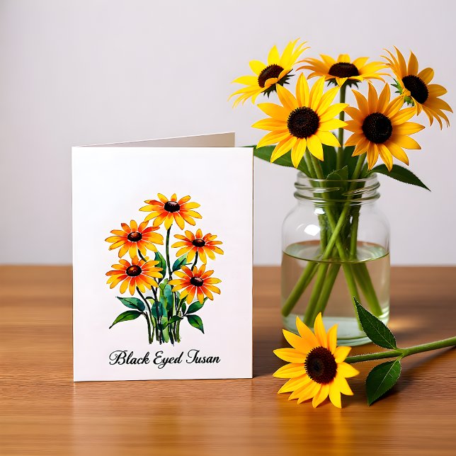 Cartão De Notas Black Eyed Susan Floral Blank Note Card (Criador carregado)