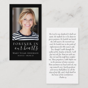 Cartão De Notas Black Forever in Our Heart Memorial Card