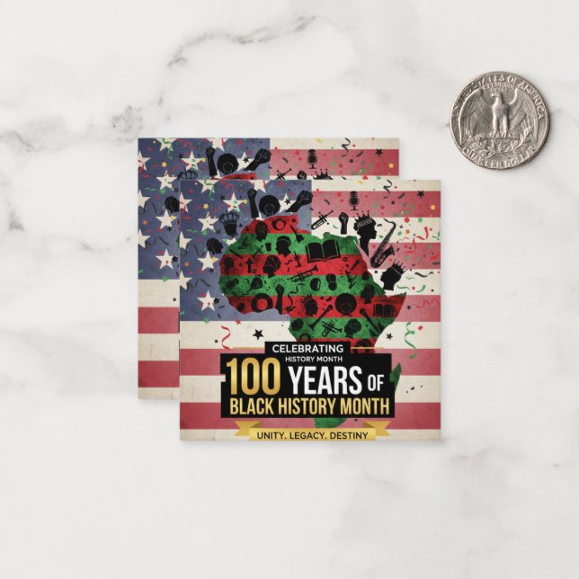 Cartão De Notas Black History Month Inspiring Flat Note Cards (Frente/Verso In Situ)