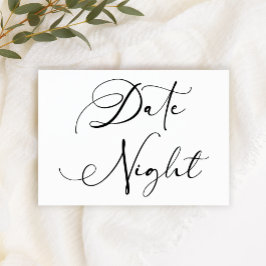 Cartão De Notas Black Modern Simple Script Casal Data Night