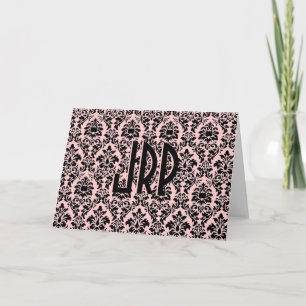 Cartão De Notas Black Monogrammed Damask