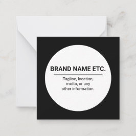 Cartão De Notas Black White Business Name Note Card