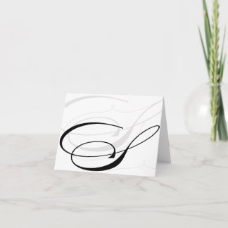 Cartão De Notas Black & White Calligraphy Initial S Monogram Cards