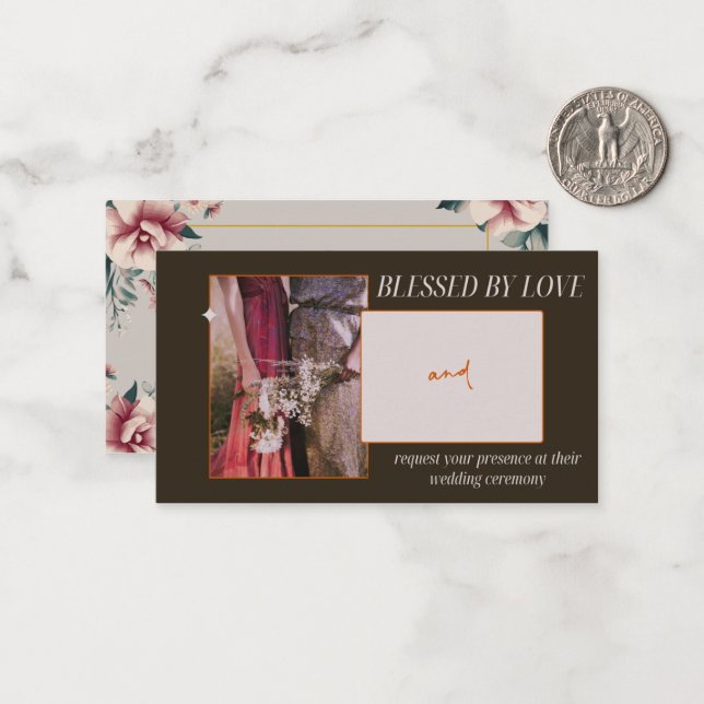 Cartão De Notas Blessed by love - wedding Invitation  (Frente/Verso In Situ)