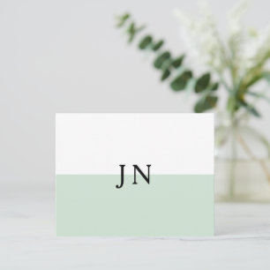 Cartão De Notas Bloco de Cores Monograma Verde Pastel Branco Bonit