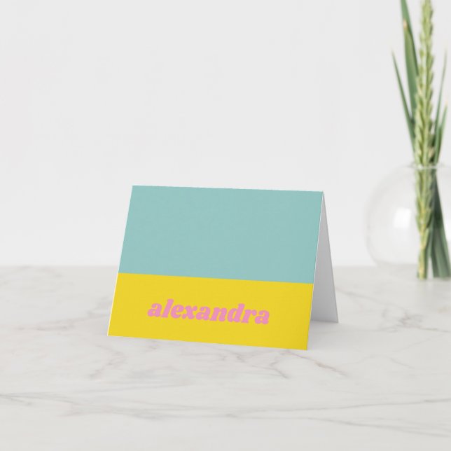 Cartão De Notas Bloco de Cores Pastéis Brilhantes Personalizado (Frente)
