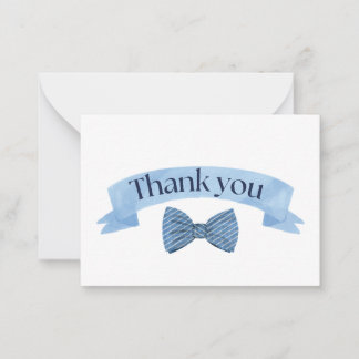 Cartão De Notas Blue Bow Tie Thank You Card