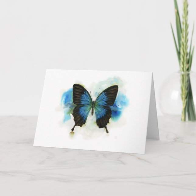 Cartão De Notas Blue Butterfly Any Occasion Stationery (Frente)