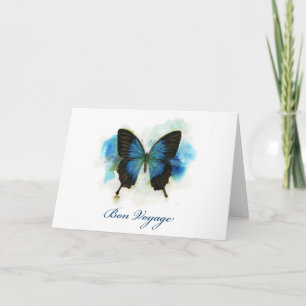 Cartão De Notas Blue Butterfly Bon Voyage Stationery
