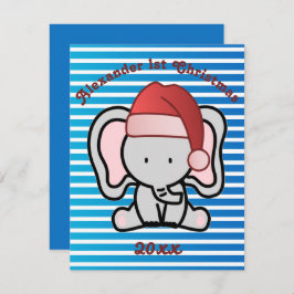 Cartão De Notas Blue Custom Baby Boy Name Primeiro Natal 2022