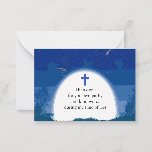 Cartão De Notas Blue Forest Thank You Card (Frente)