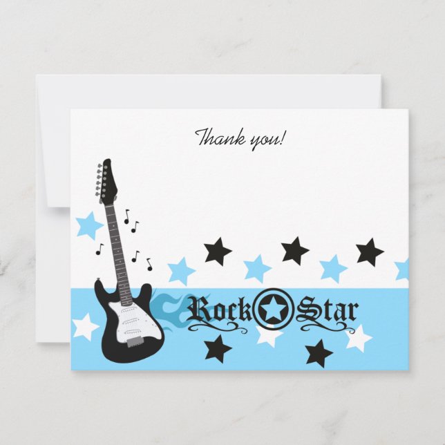 Cartão De Notas Blue Rocker Star 4x5 Flat - Obrigado (Frente)