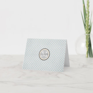 Cartão De Notas Blue White Dots Monogram