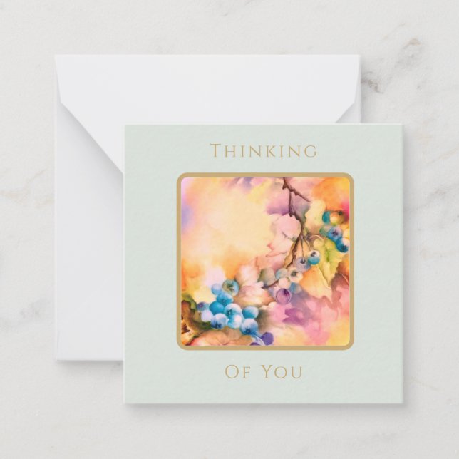 Cartão De Notas Blueberry Botanical Greeting Card Series (Frente)