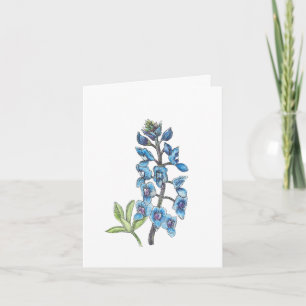 Cartão De Notas Bluebonnet em linha e Wash 1 de 4 Vazios