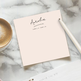 Cartão De Notas Blush de Papel de Carta Personalizado de Assinatur