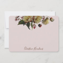 Cartão De Notas Blush Floral de Flor Selvagem Elegante Personaliza