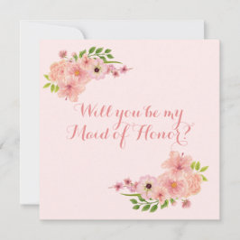 Cartão De Notas Blush Moderno Rosa Dourado Seja Minha Dama de Honr