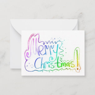 Cartão De Notas Boas Festas de Natal letra à mão pastel