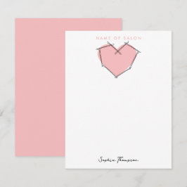 Cartão De Notas Bobby Pins Logotipo Hair Estilista Rosa