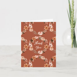 Cartão De Notas Boho Burnt Orange Floral Wreath