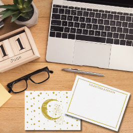 Cartão De Notas Boho Celestial Woman Moon Stars Astronomy Custom