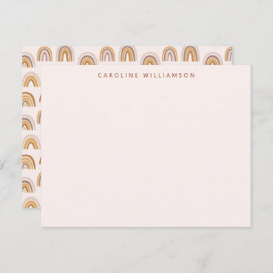 Cartão De Notas Boho Desert Rainbow Blush Personaliza Stationery