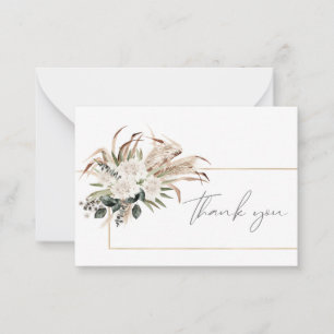 Cartão De Notas Boho Frame Palm Pampas e Beige Floral