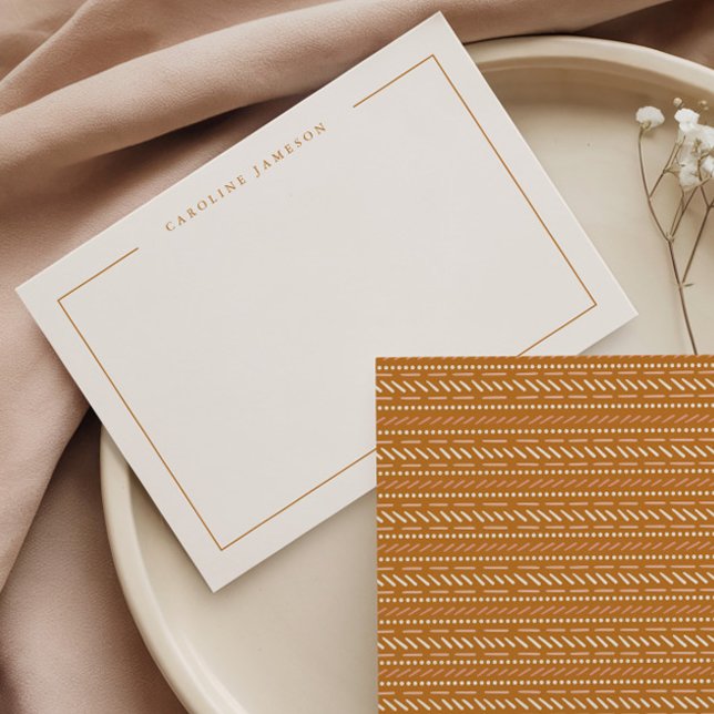 Cartão De Notas Boho Hippie Retro Flat Note Card (Criador carregado)