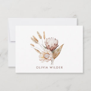 Cartão De Notas Boho Watercolor Terracotta Wildflower
