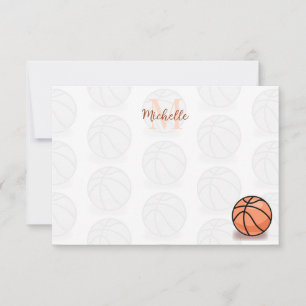 Cartão De Notas Bolas de Basquete Nome Personalizado Fã