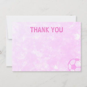 Cartão De Notas Bolas de Futebol Rosa Aquarela em Branco