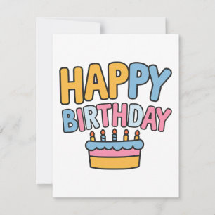 Cartão De Notas Bolo de Aniversário Feliz