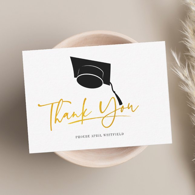 Cartão De Notas Boné De Graduação 2025 Obrigado (Graduation 2025 Grad Cap Thank You Note Card)