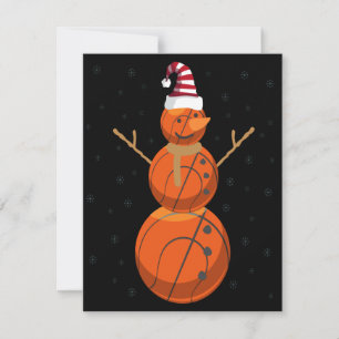 Cartão De Notas Boneco de Neve de Basquetebol Engraçado Presente d