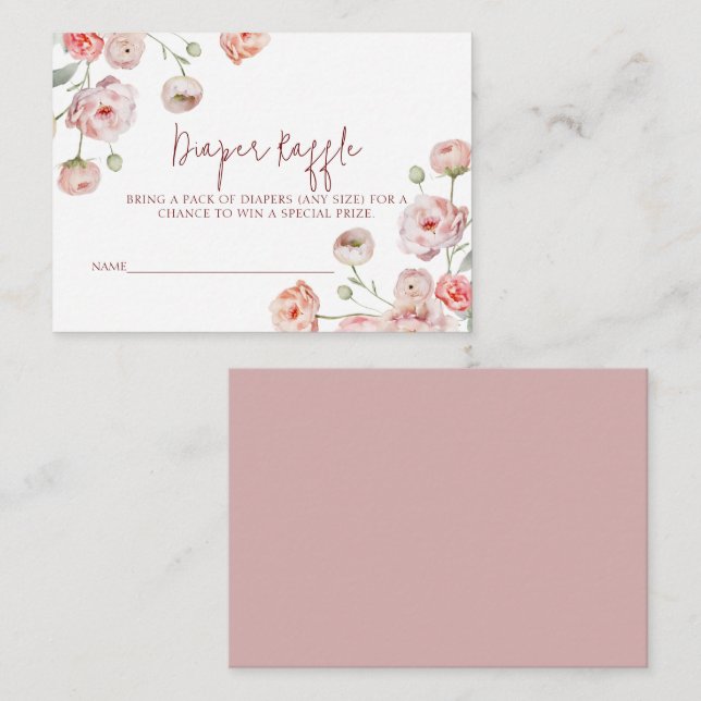 Cartão De Notas Bonita Fralda de Pastel Raffle para Bebê (Frente/Verso)