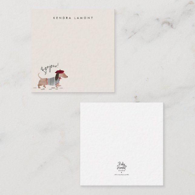 Cartão De Notas Bonjour Pup (Frente/Verso)