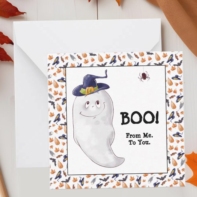 Cartão De Notas Boo de mim para o seu Halloween de cliente (Halloween Pop By notecard for Real Estate)